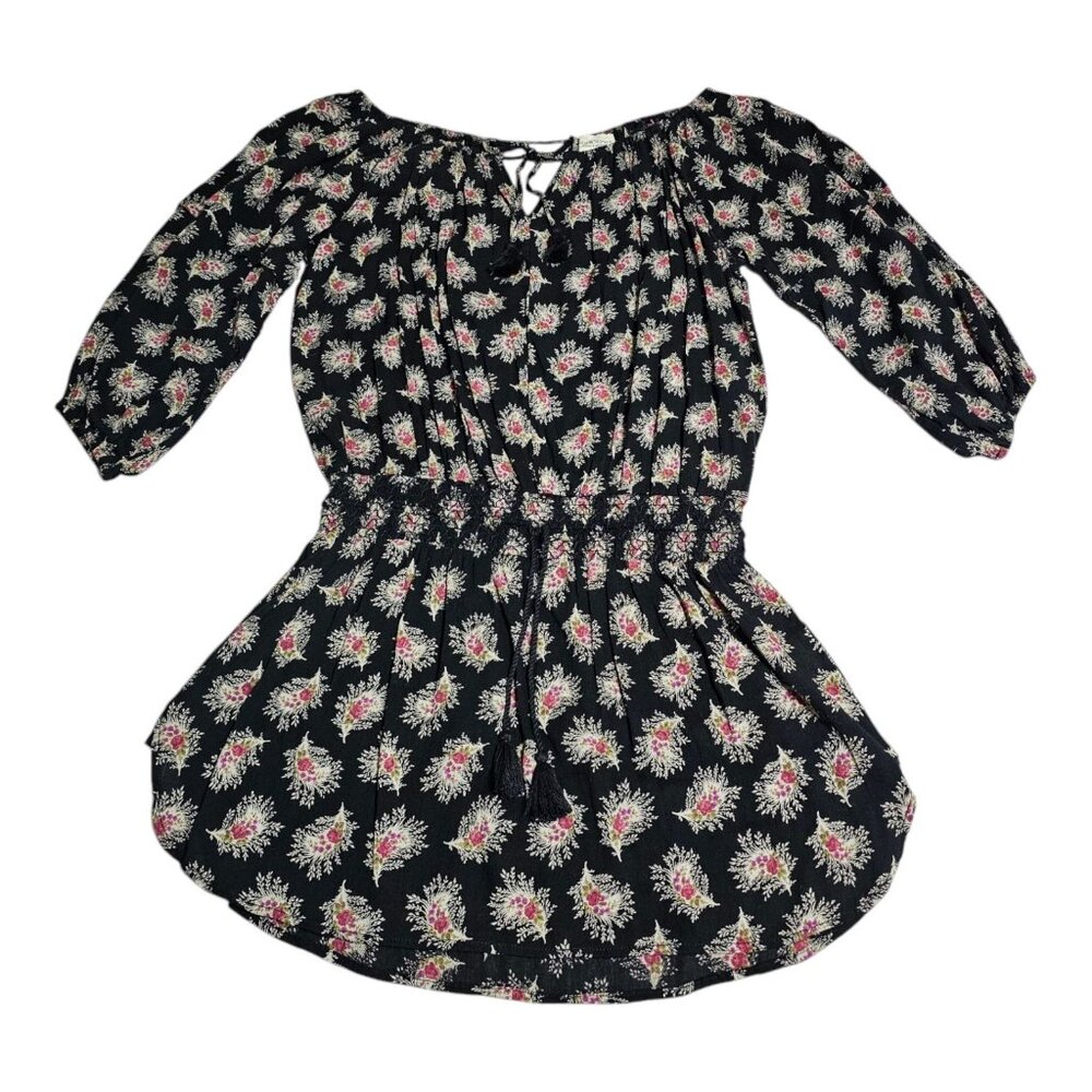 Denim‎ & Supply Ralph Lauren Mini Dress Sz M Floral Printed Smocked Peasant Boho